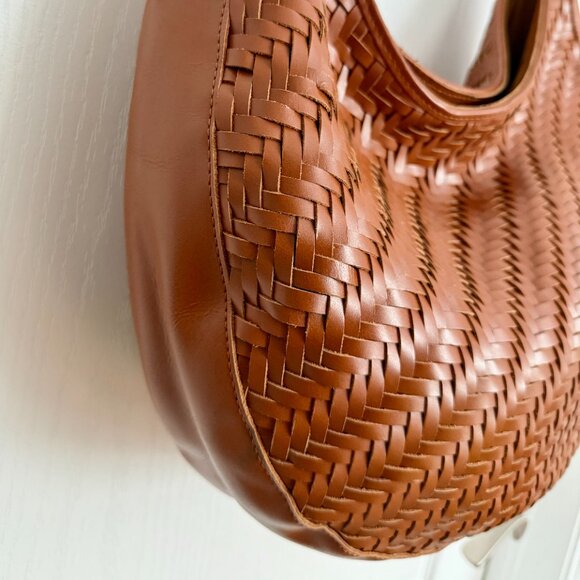 Bembien Bobbie Woven Leather Bag Sienna Cognac Brown - Picture 6 of 16